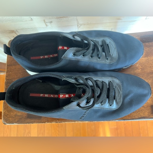 PRADA Nylon Matchrace Sneakers Navy Blue and White.  Size 9.5 - Picture 5 of 14